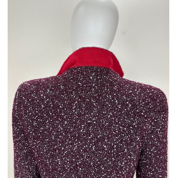 Rag&Bone Preston Double Breasted Blazer Boucle Tweed Wool Burgundy US 8 - Picture 14 of 16